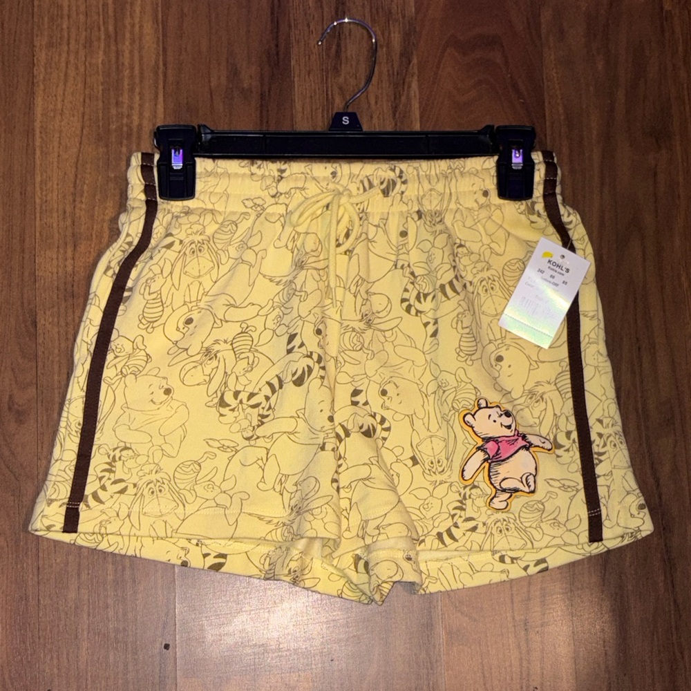 Disney Yellow Winnie the Pooh Character Print Shorts